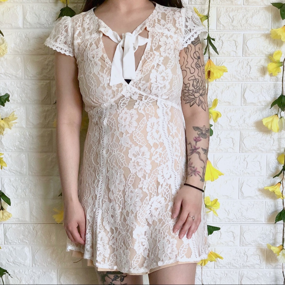 White nude dress